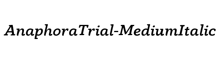 AnaphoraTrial-MediumItalic Font