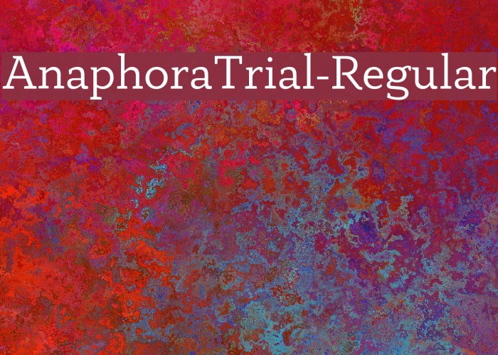 AnaphoraTrial-Regular Font examples