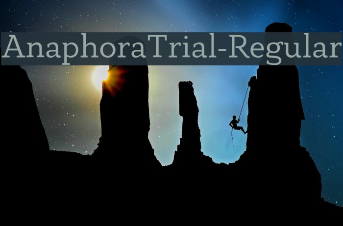 AnaphoraTrial-Regular Font examples