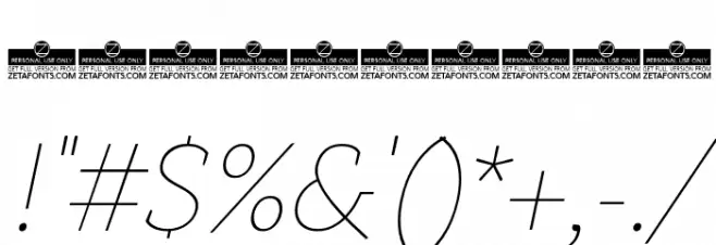 AnaphoraTrial-ThinItalic Font OTHER CHARS