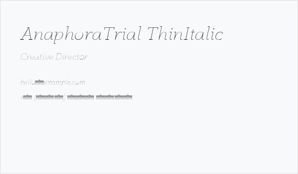 AnaphoraTrial-ThinItalic Business Card
