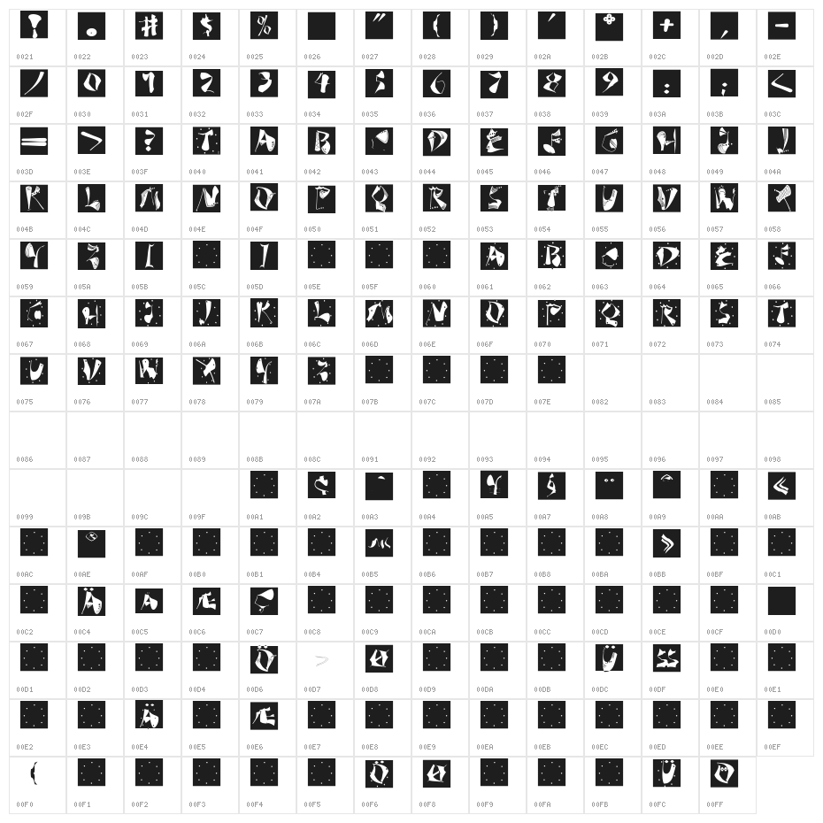AnarchoSquares Character Map