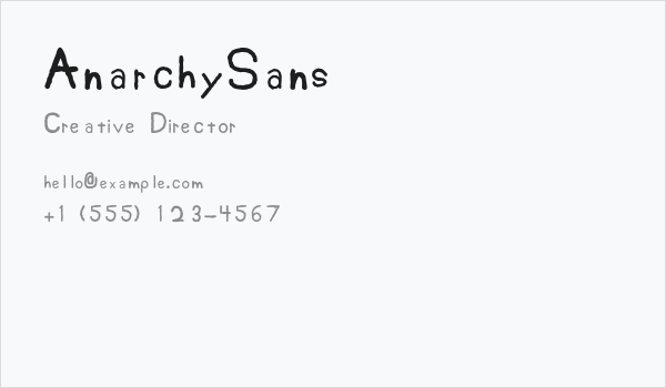 AnarchySans Business Card