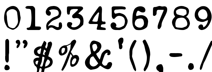 Ana's Rusty Typewriter Font OTHER CHARS