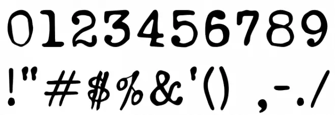 Ana's Rusty Typewriter Font OTHER CHARS