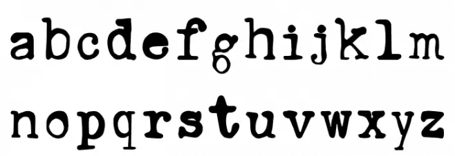 Ana's Rusty Typewriter Caratteri MINUSCOLO