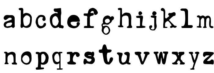 Ana's Rusty Typewriter Font LOWERCASE