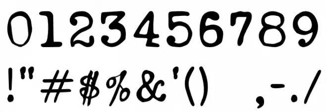 AnasRustyTypewriter Font OTHER CHARS