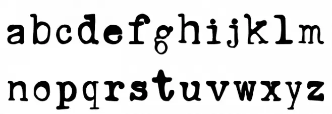 AnasRustyTypewriter Schriftart Kleinbuchstaben