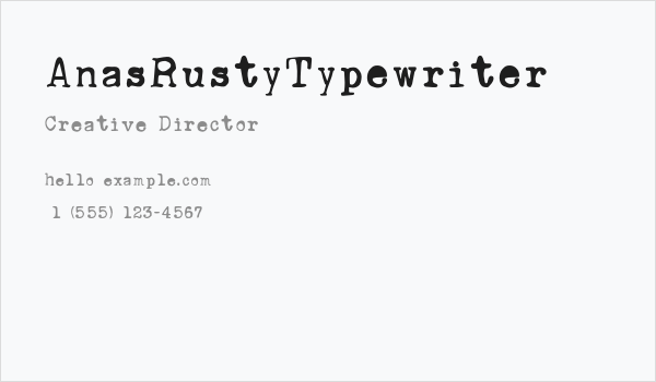 AnasRustyTypewriter Business Card