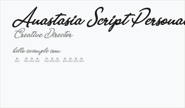 Anastasia Script Personal Use Regular Business Card