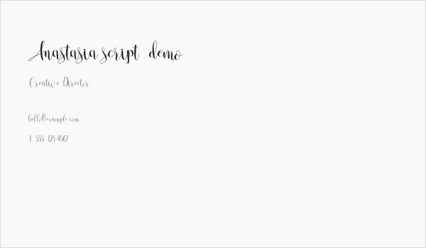 Anastasia script [demo] Business Card