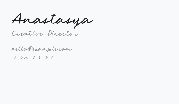 Anastasya Business Card