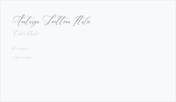 Anatasya Lenttera Italic Business Card