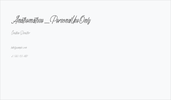 Anathemathise_PersonalUseOnly Business Card