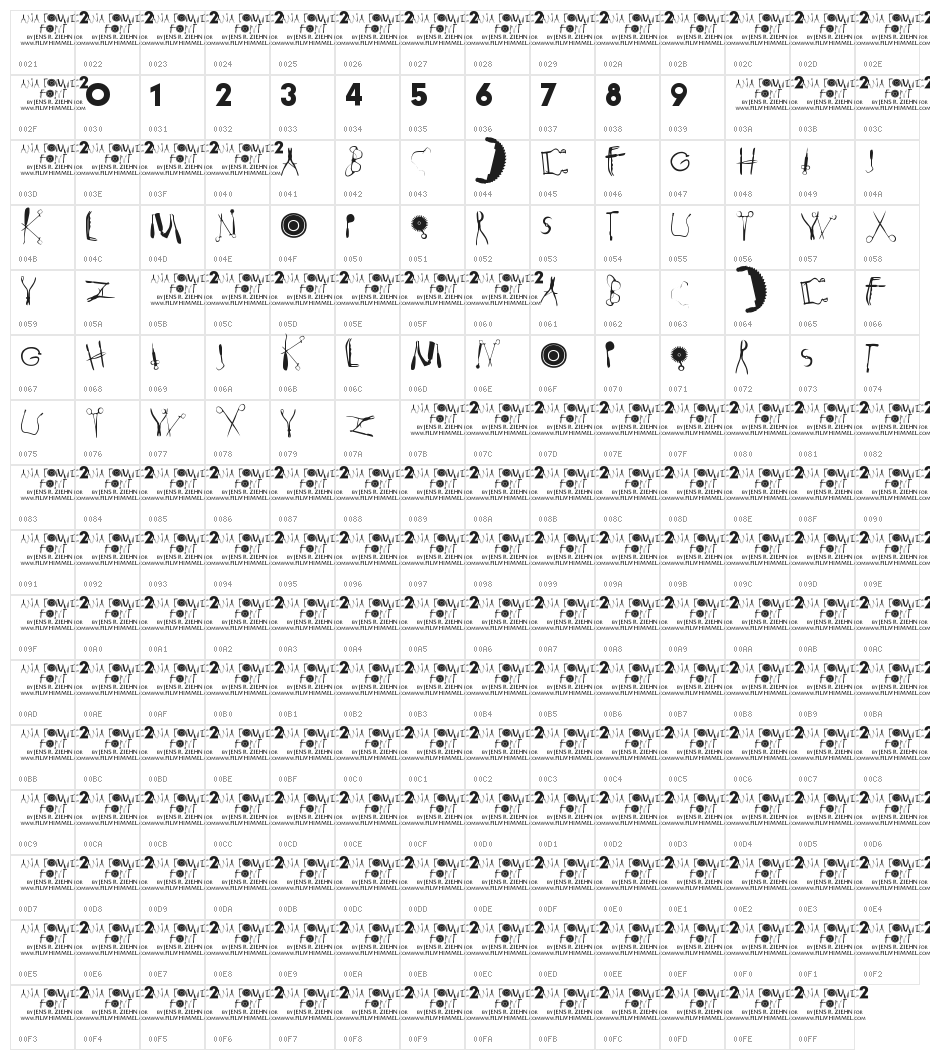Anatomie 2 Character Map