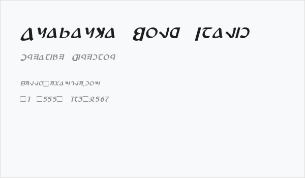 Anayanka Bold Italic Business Card