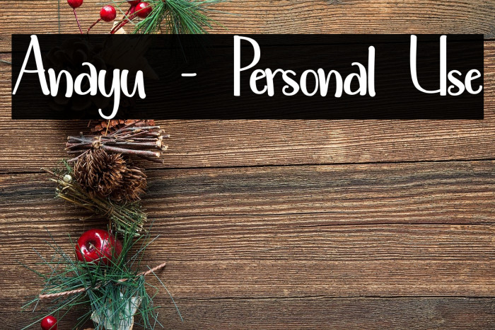 Anayu - Personal Use Example 1