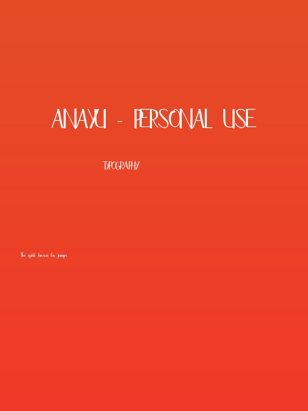 Anayu - Personal Use Poster