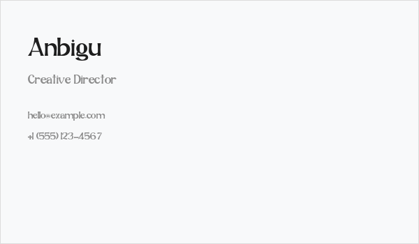 Anbigu Business Card