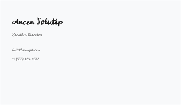 Ancen Solutip Business Card