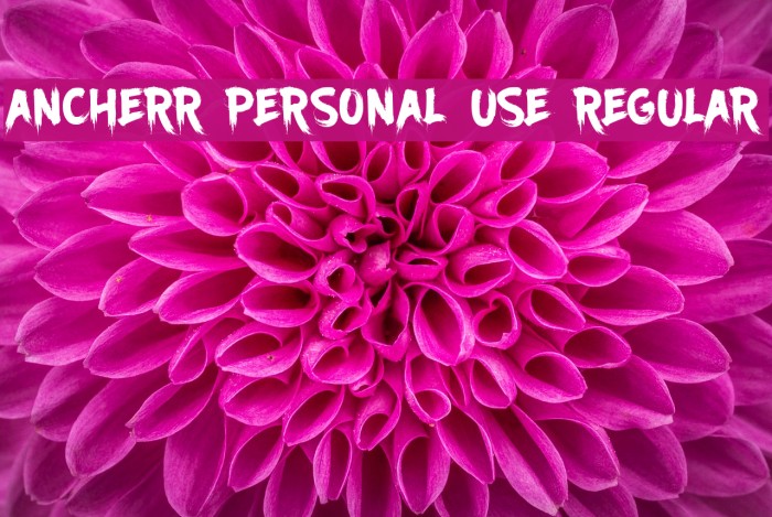 Ancherr Personal Use Regular Font examples