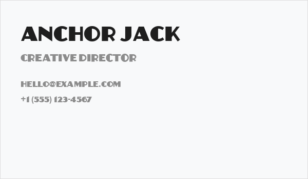 Anchor Jack Business Card