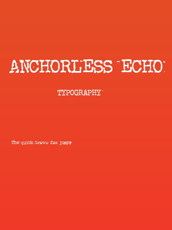 Anchorless Echo Poster