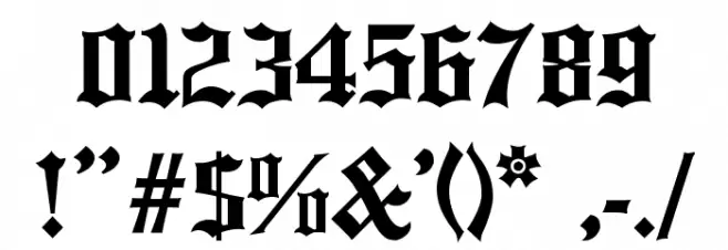 Ancient Medium Font OTHER CHARS