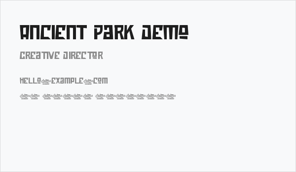 Ancient Park Demo Business Card