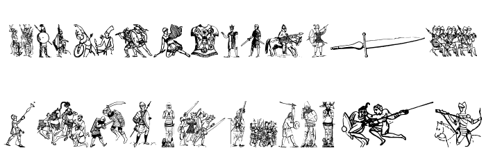 Ancient warriors and weapons tfb Шрифта строчной