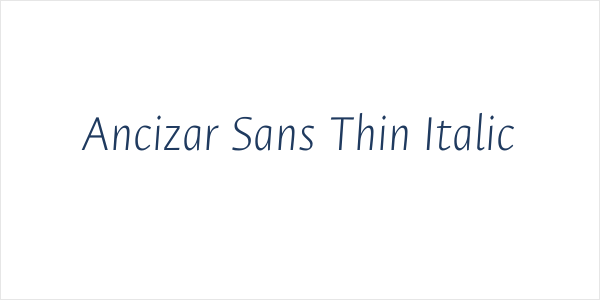Ancizar Sans Thin Italic Logo