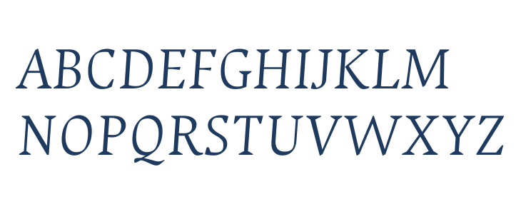 Ancizar Serif Light Italic Uppercase