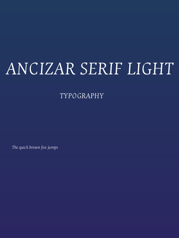 Ancizar Serif Light Italic Poster