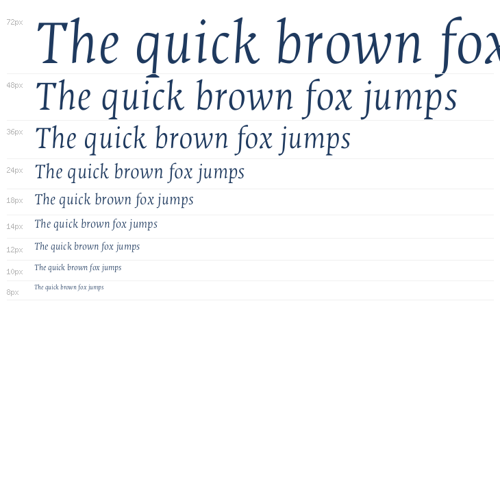 Ancizar Serif Light Italic Waterfall