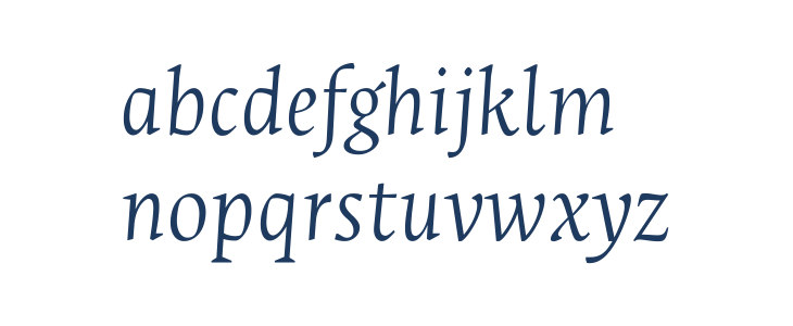 Ancizar Serif Light Italic Lowercase