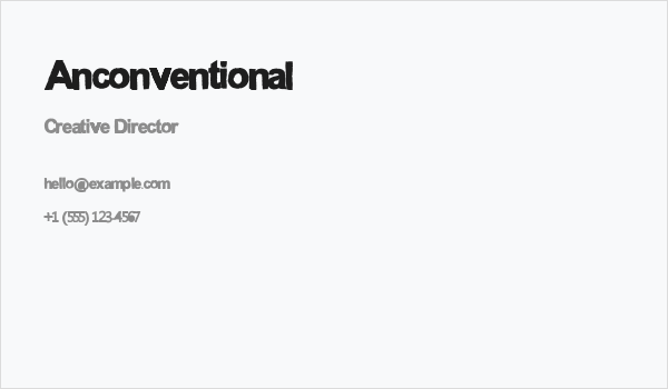 Anconventional Business Card