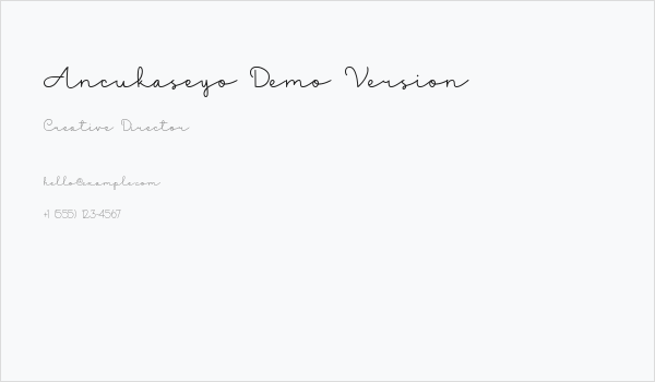 Ancukaseyo Demo Version Business Card