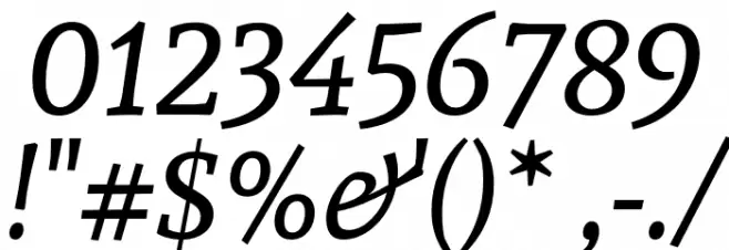 Andada Italic Шрифта ДРУГИЕ символов