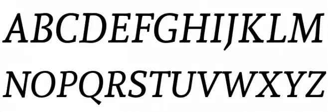 Andada Italic Caratteri MAIUSCOLE