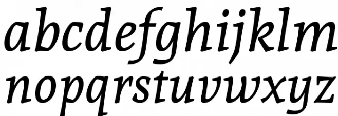Andada Italic फ़ॉन्ट लोअरकेस