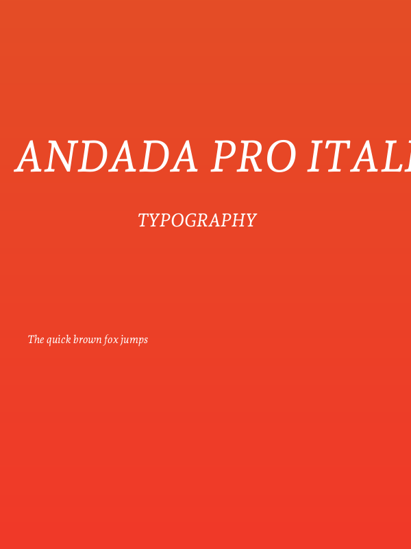 Andada Pro Italic Poster