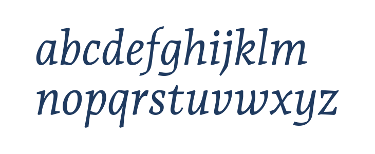 Andada Pro Italic Lowercase