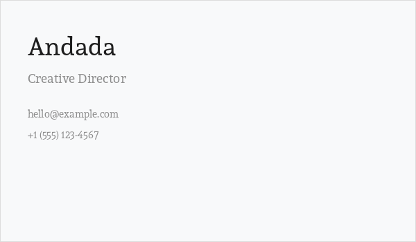 Andada Business Card