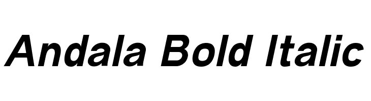 Andala Bold Italic  フリーフォントのダウンロード