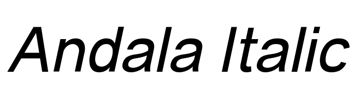Andala Italic  Free Fonts Download