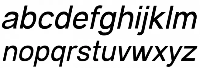 Andala Italic Schriftart Kleinbuchstaben