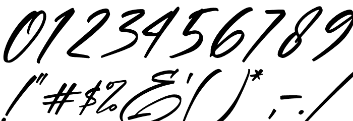 Andalusia Signature Italic Font OTHER CHARS