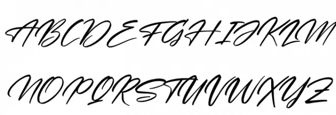 Andalusia Signature Italic फ़ॉन्ट अपरकेस