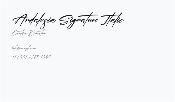 Andalusia Signature Italic Business Card